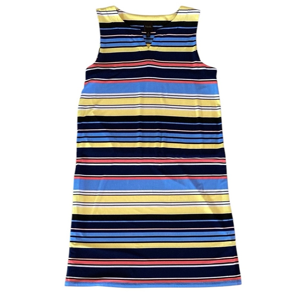 10/$30 Rafaella Sleeveless Dress colorful stripes stretchy summer or cruise wear